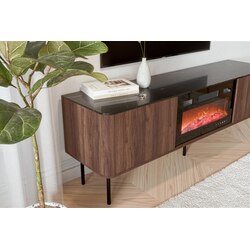 SOLANO KM-1 komoda orzech warmia / czarny marmur