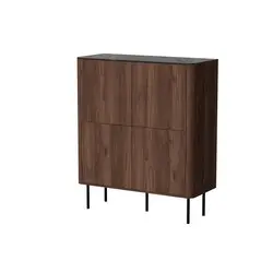 SOLANO KM-2 komoda orzech warmia / czarny marmur