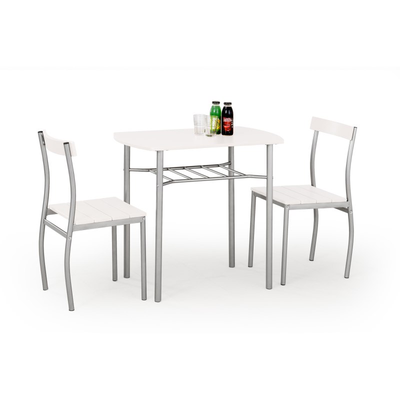 Stół + 2 krzesła dąb sonoma - MDF, stal