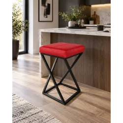 Hoker ZOA LOFT z czarną podstawą eko-skóra – eleganckie krzesło barowe