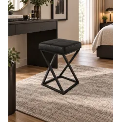 Hoker ZOA LOFT z czarną podstawą eko-skóra – eleganckie krzesło barowe