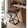 Hoker ZOA LOFT z czarną podstawą eko-skóra – eleganckie krzesło barowe