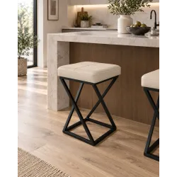 Hoker ZOA LOFT z czarną podstawą eko-skóra – eleganckie krzesło barowe