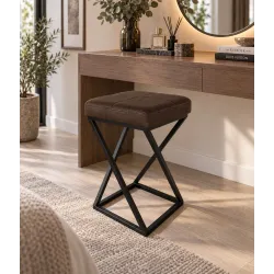 Hoker ZOA LOFT z czarną podstawą eko-skóra – eleganckie krzesło barowe