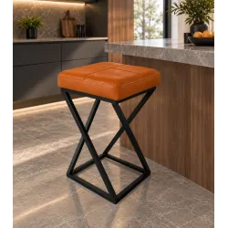 Hoker ZOA LOFT z czarną podstawą eko-skóra – eleganckie krzesło barowe