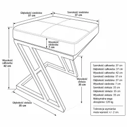 Pufa ławka ZETA LOFT eko-skóra D4 – elegancki taboret i podnóżek
