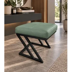 Pufa ławka ZETA LOFT eko-skóra D7 – elegancki taboret i podnóżek
