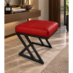 Pufa ławka ZETA LOFT eko-skóra D15 – elegancki taboret i podnóżek