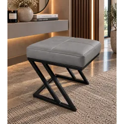 Pufa ławka ZETA LOFT eko-skóra D22 – elegancki taboret i podnóżek