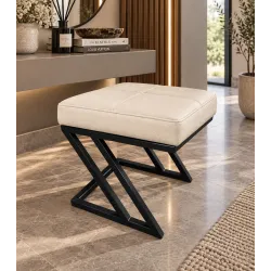 Pufa ławka ZETA LOFT eko-skóra – elegancki taboret i podnóżek