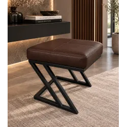 Pufa ławka ZETA LOFT eko-skóra – elegancki taboret i podnóżek