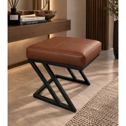 Pufa ławka ZETA LOFT eko-skóra – elegancki taboret i podnóżek
