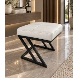 Pufa ławka ZETA LOFT eko-skóra – elegancki taboret i podnóżek