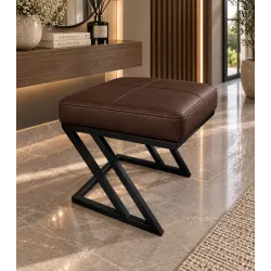 Pufa ławka ZETA LOFT eko-skóra – elegancki taboret i podnóżek