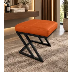 Pufa ławka ZETA LOFT eko-skóra – elegancki taboret i podnóżek