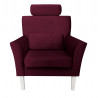 Fotel DENVER nogi białe MG02 - śliwka, velvet