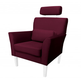 Fotel DENVER nogi białe MG02 - śliwka, velvet