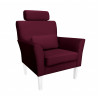 Fotel DENVER nogi białe MG02 - śliwka, velvet