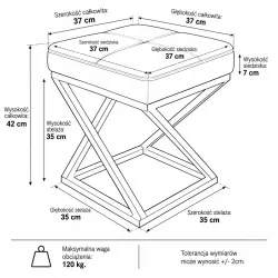 Pufa ZOA LOFT czarny stelaż D20
