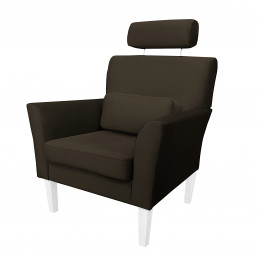 Fotel DENVER nogi białe MG05 - brązowy velvet