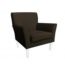 Fotel DENVER nogi białe MG05 - brązowy velvet