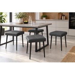 Taboret MAX D23 podstawa czarna, w nowoczesnej aranżacji kuchni, czarne hoker do kuchni i wyspy