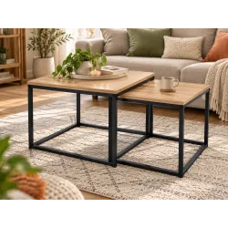 Stolik kawowy DUO Dąb Craft – zestaw 2 stolików kawowych