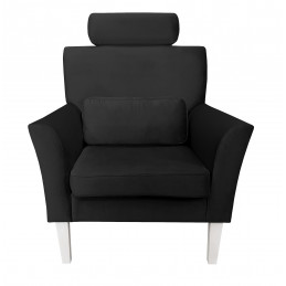 Fotel DENVER nogi białe MG19 - czarny velvet