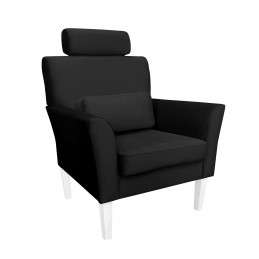 Fotel DENVER nogi białe MG19 - czarny velvet