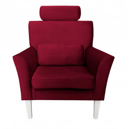 Fotel DENVER nogi białe MG31 - czerwony, velvet