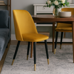 Krzesło GOYA z czarno złotymi nogami – styl, komfort i nowoczesny design