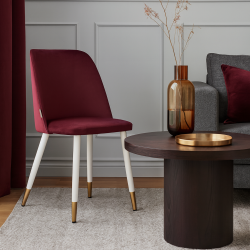 Krzesło GOYA z biało-złotymi nogami – styl glamour i wygoda na co dzień