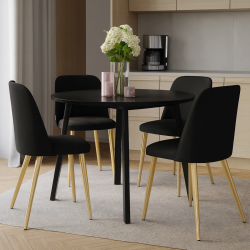 Krzesło GOYA ze złotymi nogami – luksusowy design i wygoda na co dzień