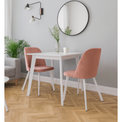 Krzesło GOYA z nogami w białym profilu – styl, komfort i lekkość wnętrza.