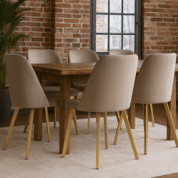 Krzesło GOYA złoty profil – nowoczesny glamour, komfort i elegancja.