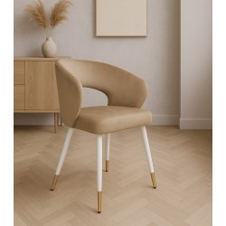 Krzesło welurowe AURA - Nowoczesne Krzesło do Jadalni