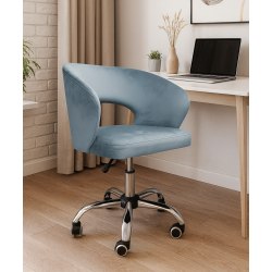 Fotel AURA – nowoczesny fotel obrotowy z weluru na kółkach