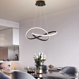 Lampa LED wisząca pierścienie AT74-ESL-Gold – elegancki styl