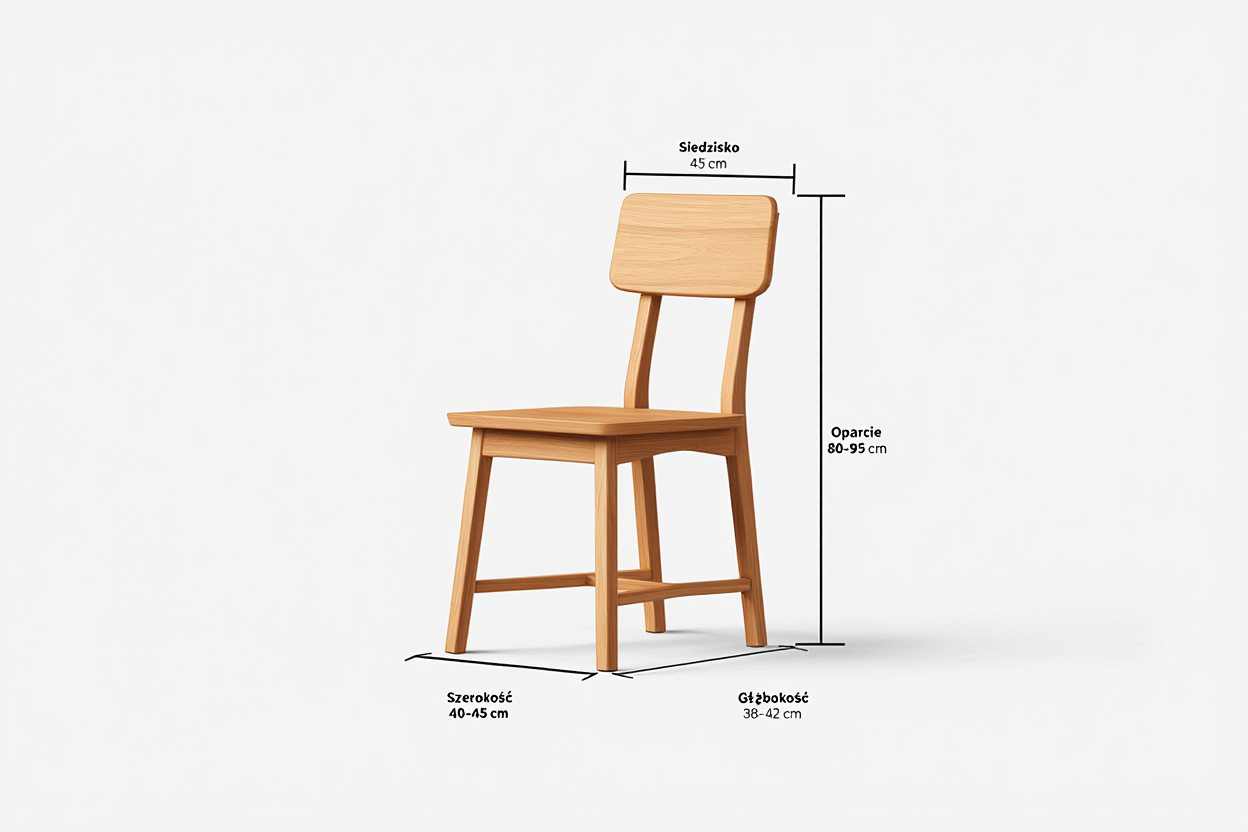 Wymiary ergonomicznego krzesła drewnianego