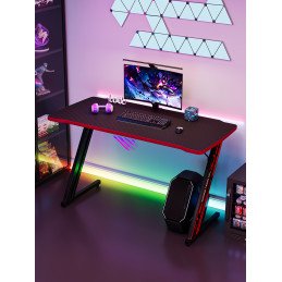 Biurko Gamingowe Carbon 140x60 – czarno-czerwone