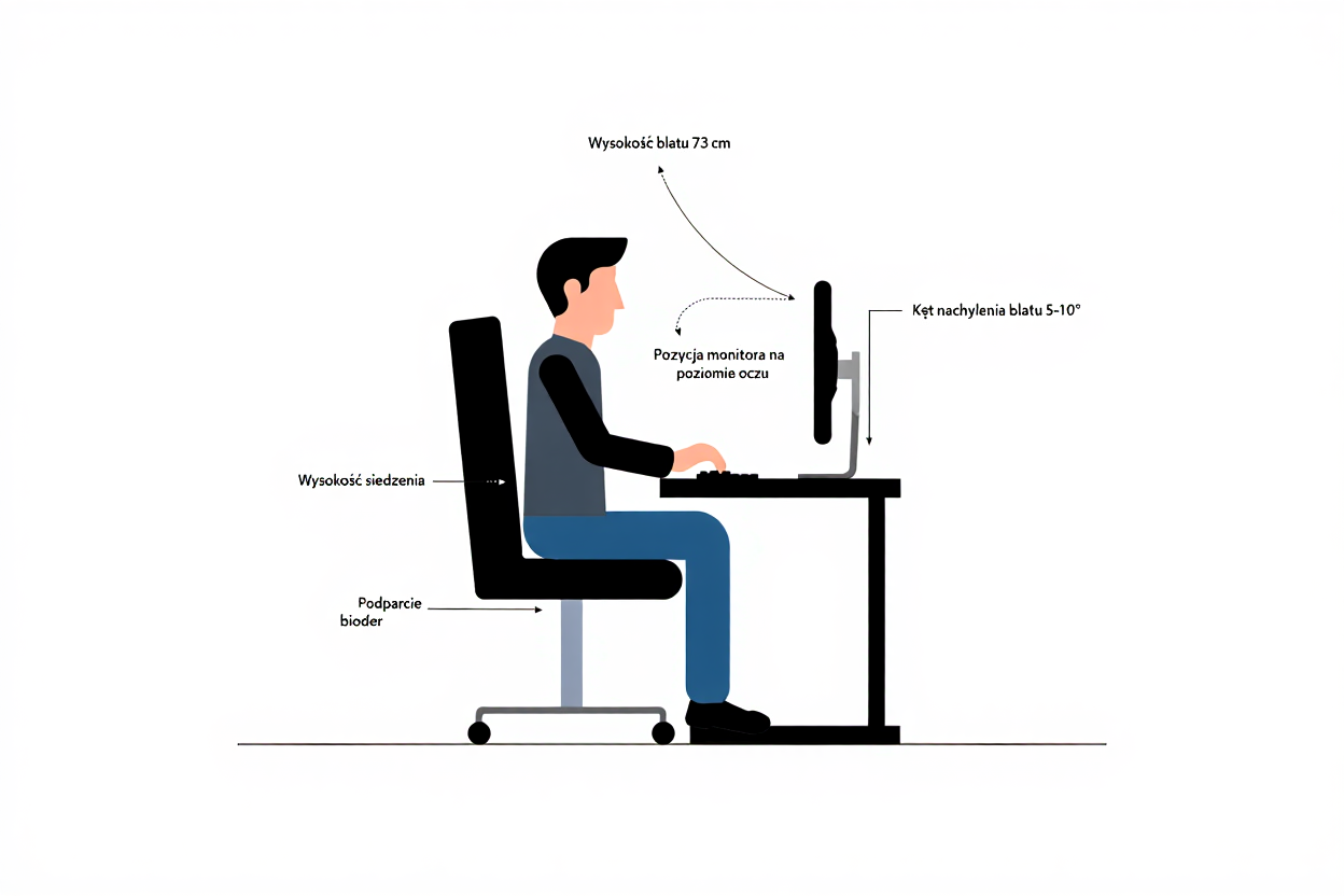 Ergonomiczne ustawienie biurka gamingowego