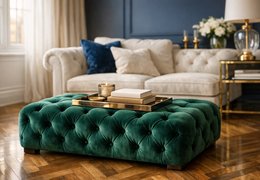 Pufa chesterfield w salonie — gdzie ją postawić i jak dobrać rozmiar, kolor oraz kształt